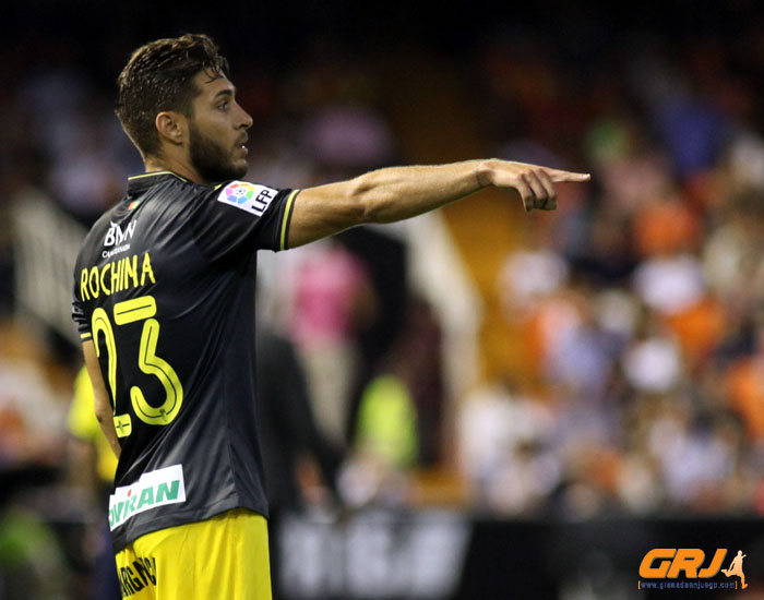 Rubén Rochina en una acción del encuentro ante el Valencia CF (LOF)