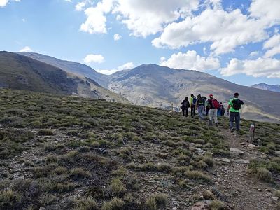 Los participantes recorren uno de los tramos del recorrido 