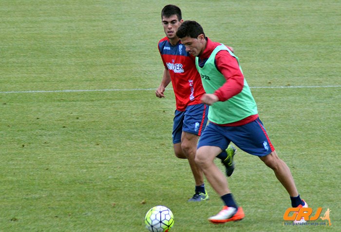 Piti junto a Salva Ruiz durante un entrenamiento (GRJ)