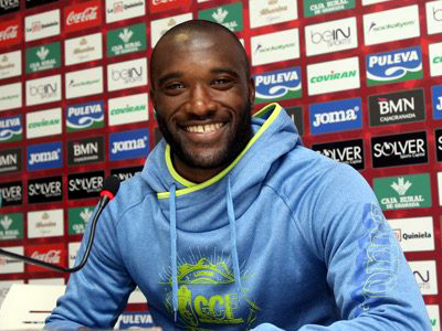 Babin antes de comenzar la rueda de prensa (GRANADA CF)