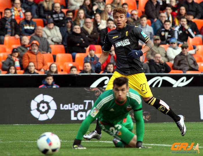Peñaranda, en una acción del partido de Copa ante el Valencia (LOF)