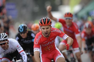 El ciclista francés celebra su triunfo 