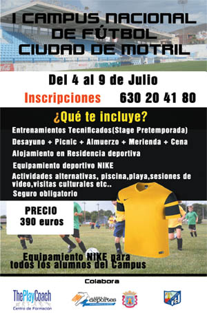 Cartel del I Campus Nacional de Fútbol Ciudad de Motril