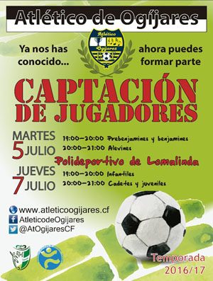 Cartel de las pruebas de captación del At. Ogíjares