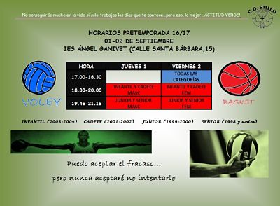 Horarios de la pretemporada 