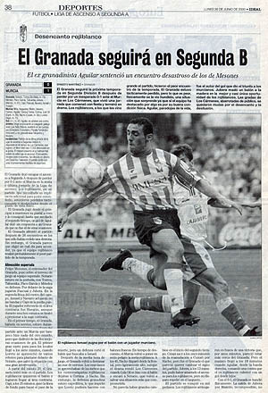 Crónica del diario Ideal del encuentro ante el Real Murcia