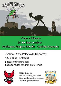 Cartel del desplazamiento a Morón 
