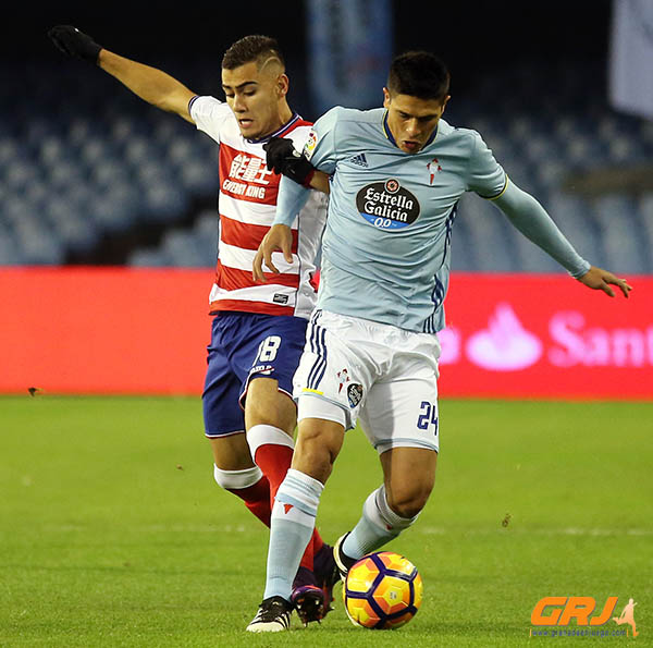Pereira en una acción del encuentro ante el RC Celta (LOF)