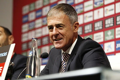 Lucas Alcaraz en un momento de su comparecencia ante los medios (GCF)