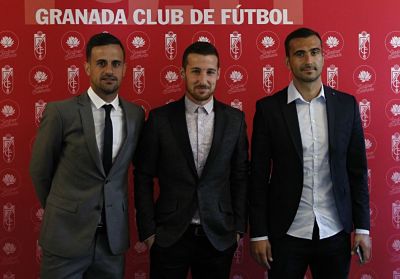 Márquez junto a Tito y Saunier (GRANADA CF)