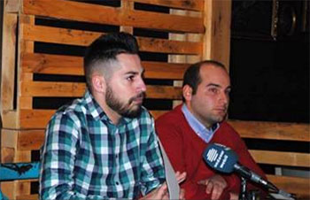 Cristian Rubiño en una rueda de prensa (CF MOTRIL)