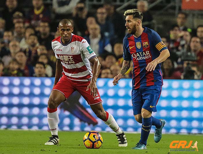 Messi en una acción del encuentro de la primera vuelta (LOF)
