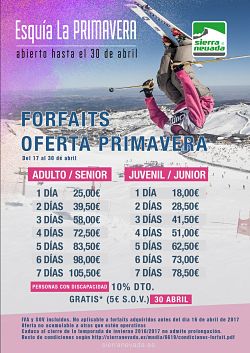 Ofertas de primavera en Sierra Nevada 