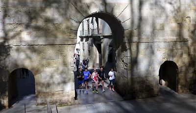 El alcalde y el concejal de deportes en un tramo del recorrido 