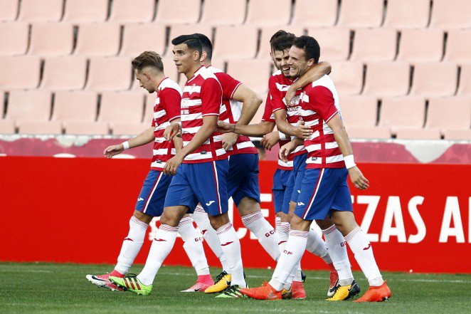 Los nazaríes celebran un tanto (GRANADA CF)