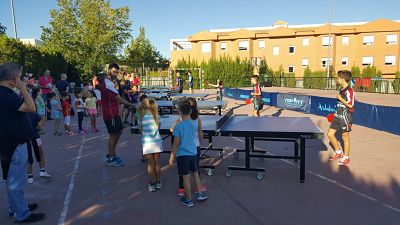 Exhibición de tenis de mesa 