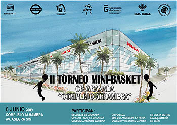 Cartel del II Torneo Mini-basket del CB Granada Complejo Alhambra