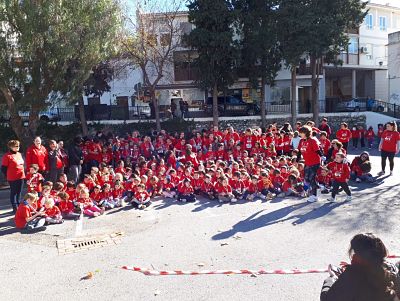 Escolares de Orgiva que han participado en la San Silvestre