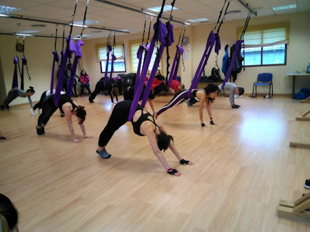 Clase de Aeropilates impartida en Vegas del Genil
