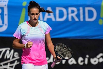 Nuria Parrizas celebra un punto