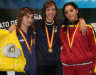 Teresa Gutiérrez en el podium del Campeonato de España