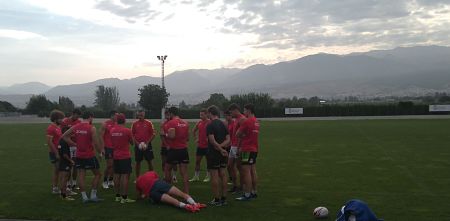 La Selección española de Rugby-7 durante el entrenamiento en la Ciudad Deportiva (DIPGRA)