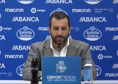 Diego Martínez, entrenador del Granada CF, en la rueda de prensa