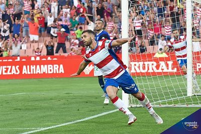 Rodri celebra el cuarto tanto ante el Córdoba (GRJ)
