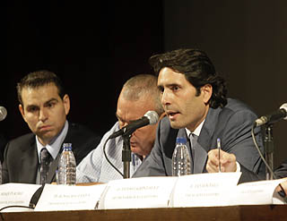 Ignacio Cuerva en un momento de la asamblea (L. O.)