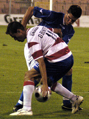 Dani Benítez en el partido de presentación ante el Xerez