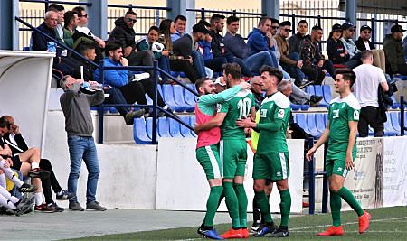 El Atarfe celebra uno de los goles (JESÚS HURTADO)