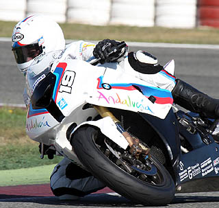 Álvaro Molina con la BMW en los entrenamientos de Albacete