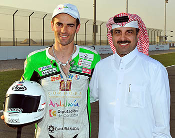 Álvaro Molina en la zona de boxers del circuito de Qatar