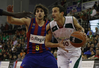 Nico Gianella con Ricky Rubio en el último partido (ACBMEDIA)