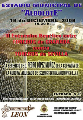 Cartel el partido de fútbol benéfico entre toreros (GRJ)