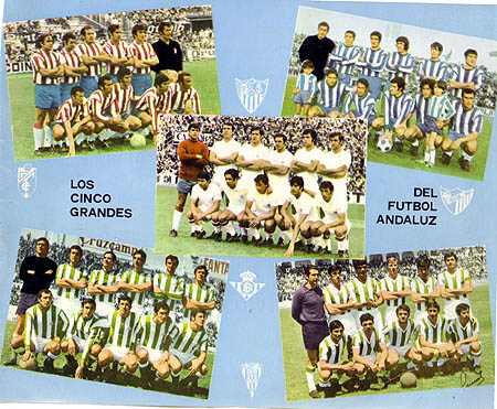 Los cinco equipos andaluces de Primera División en la temporada 1971/72