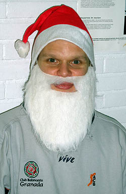 Teemu Rannikko caracterizado de Papa Noel