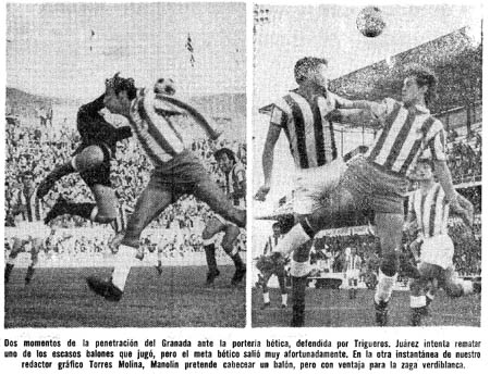 Recorte del diario Ideal que recoge dos momentos del partido de Liga