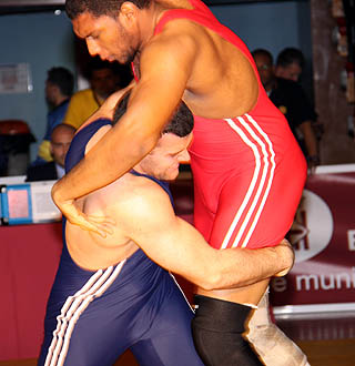 José López, de azul, en la final del Campeonato de España