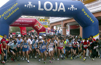 Momento de la salida de la prueba celebrada en Loja el pasado domingo 
