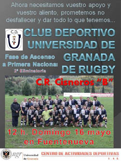 Cartel promocional del partido para el domingo