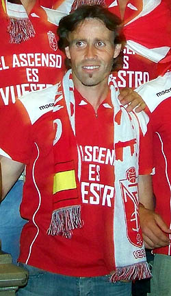 Javi García, celebrando el ascenso (GRJ)
