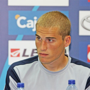 Alex Bergantiños durante una rueda de prensa en Xerez