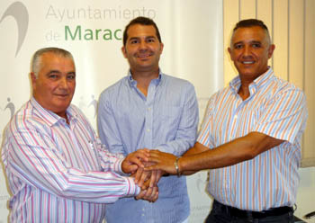 Juan Ramírez, Noel López y Francisco Lorente tras el acuerdo