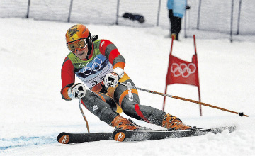 Rienda durante su participación en las olimpiadas de Vancouver