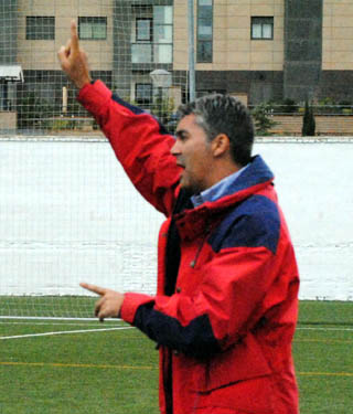 Joseba Aguado, entrenador del filial rojiblanco (A. RIVERA)