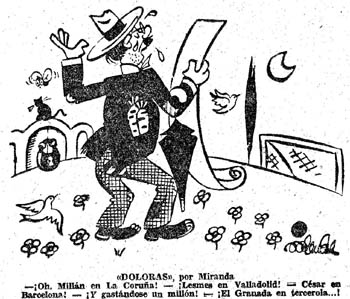 ¡El Granada en tercerola...! El 8 de abril de 1952, cuando se publica el chiste de Miranda en Ideal