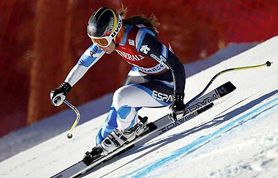 Carolina Ruiz durante el Super Gigante de Lake Louise