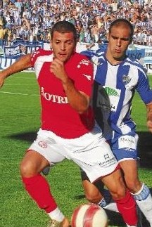 Esteban en un partido contra el Málaga