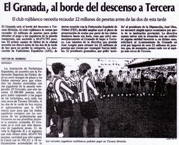 Noticia publicada por el diario Ideal en agosto de 1991